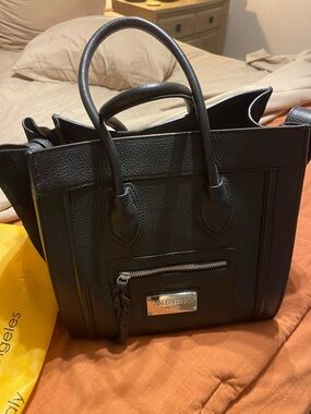 Mario Valentino Black and suede leather on the sides Tote bag